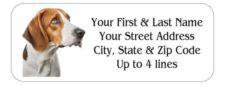 150 American Foxhound Dog Mailing Return Address Labels Personalized