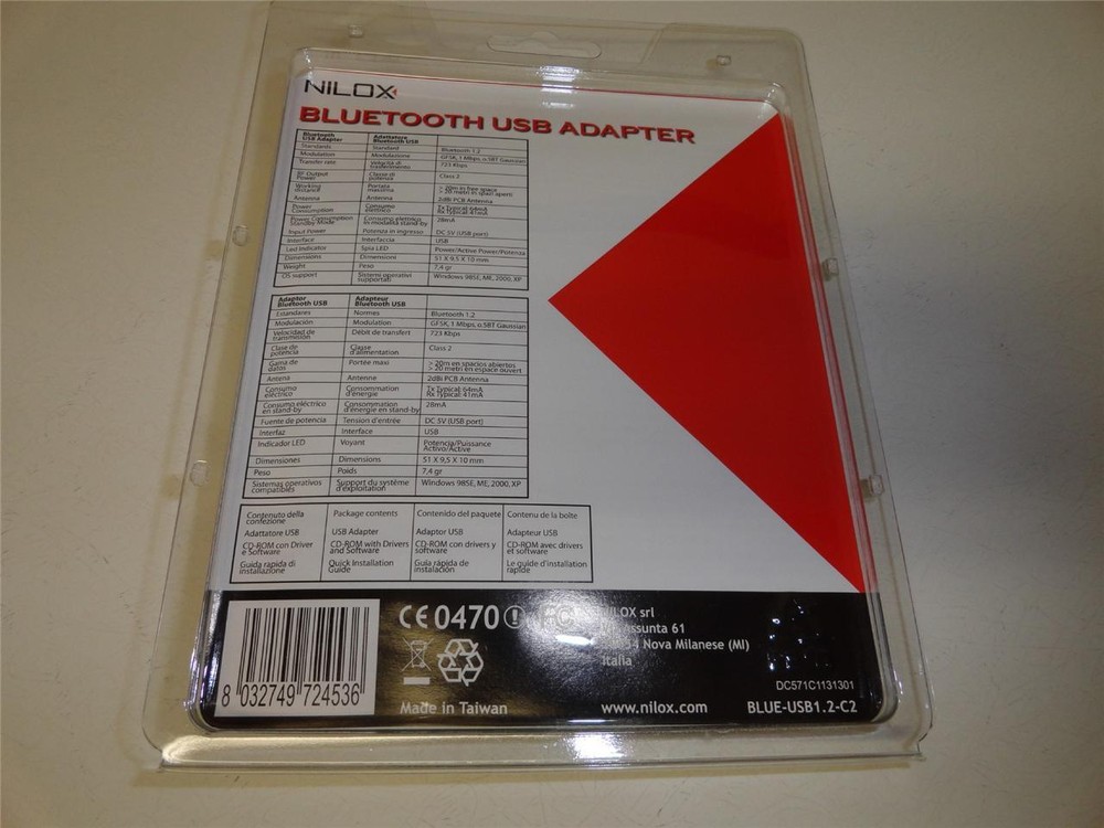 NILOX Bluetooth USB Adapter Class 2 V1.2 Blue-USB1.2-C2 Hight Speed NEW G43