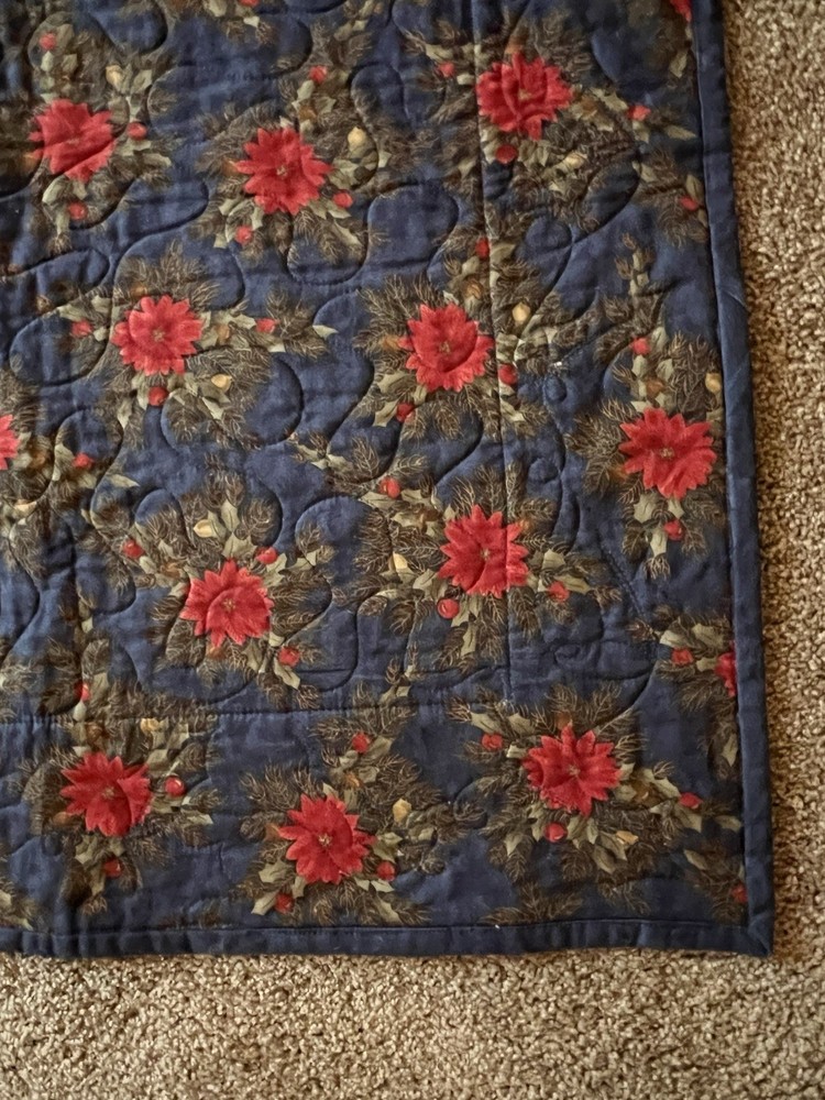 Handmade Christmas Patchwork Quilt 59 1/2” X 55”