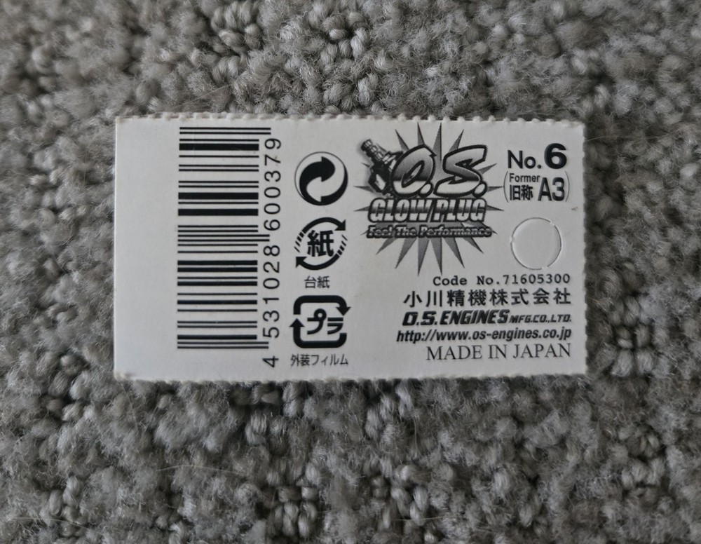 (Single) O.S. Glow Plug #6 A3
