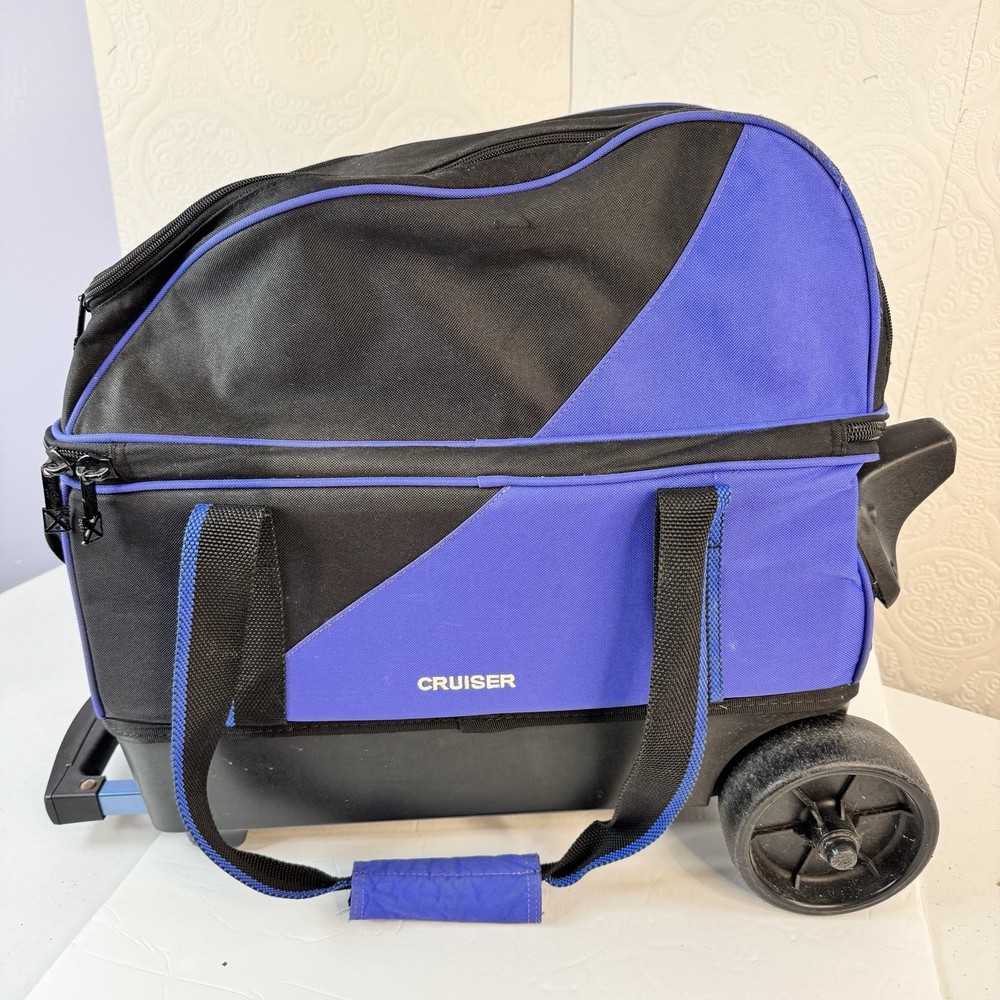 KRX Strikeforce 2 Bowling Ball Black Blue Rolling Bag Case