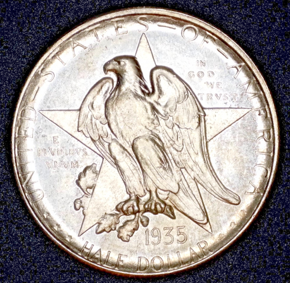 1935 D Texas Commemorative Silver Half Dollar  BU++