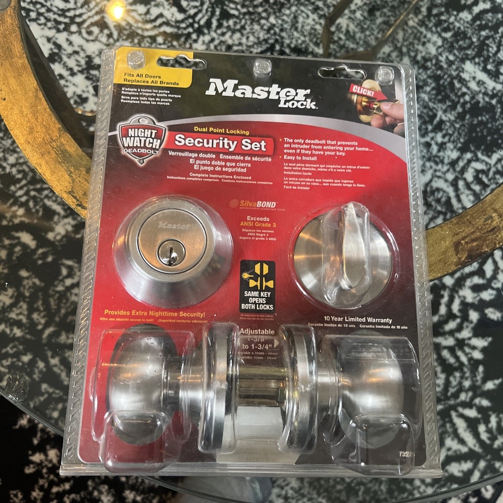 Master Lock Security Set Deadbolt 2 Pack Keyed Alike nickel silver New