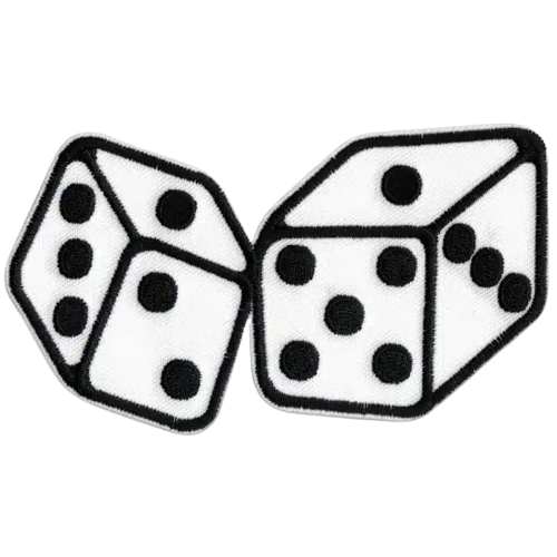 White Large Dice (2-Pack) Iron On Patch