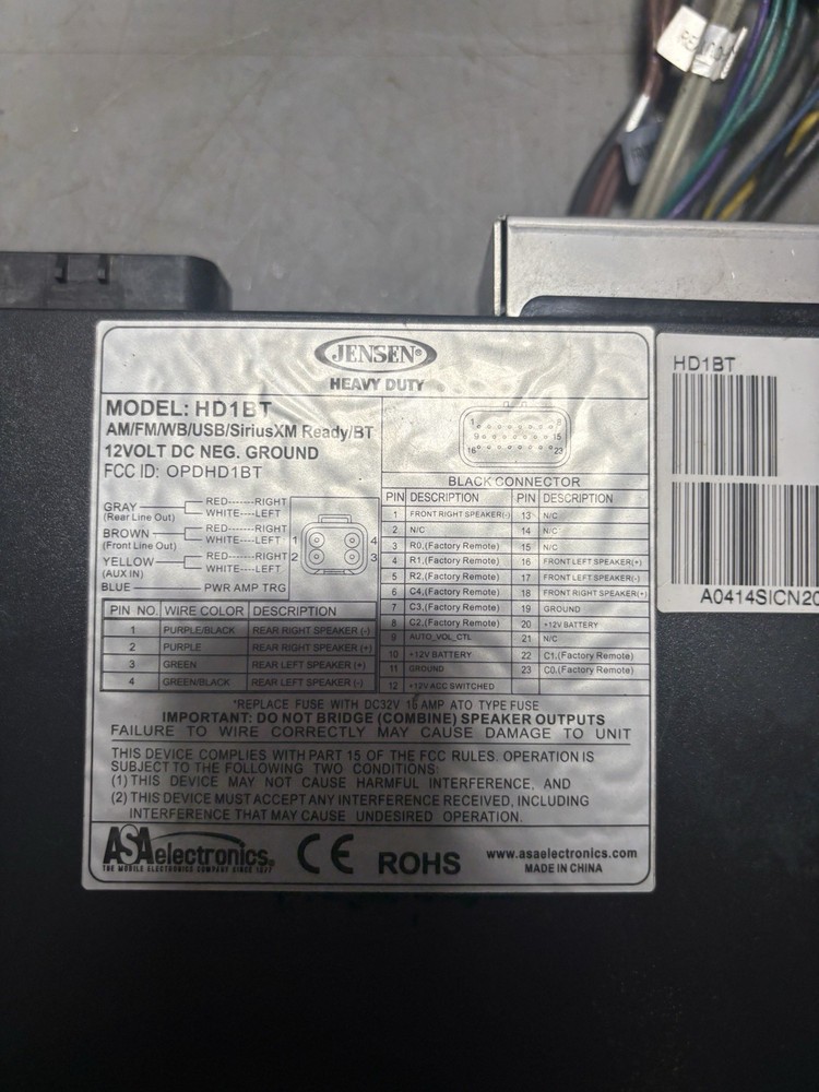 Jensen HD1BT Harley-Davidson Replacement Radio