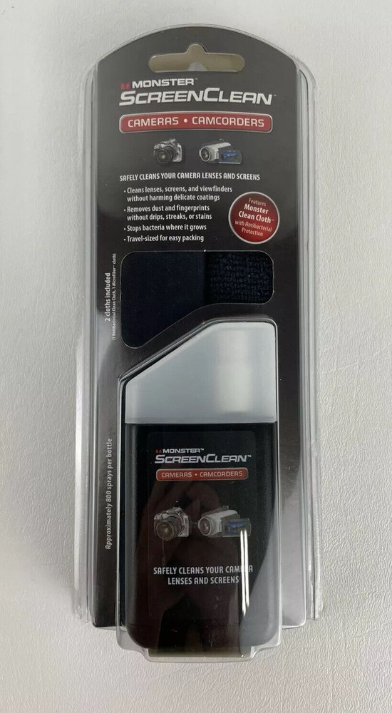 Monster Microfiber Cloth & Screen Clean Spray Camera, Camcorder/ Electronics NOS