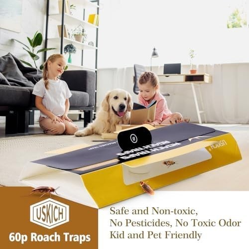 20 Pack Roach Traps – Indoor Glue Traps, Child & Pet Safe, Long-Lasting Bait New