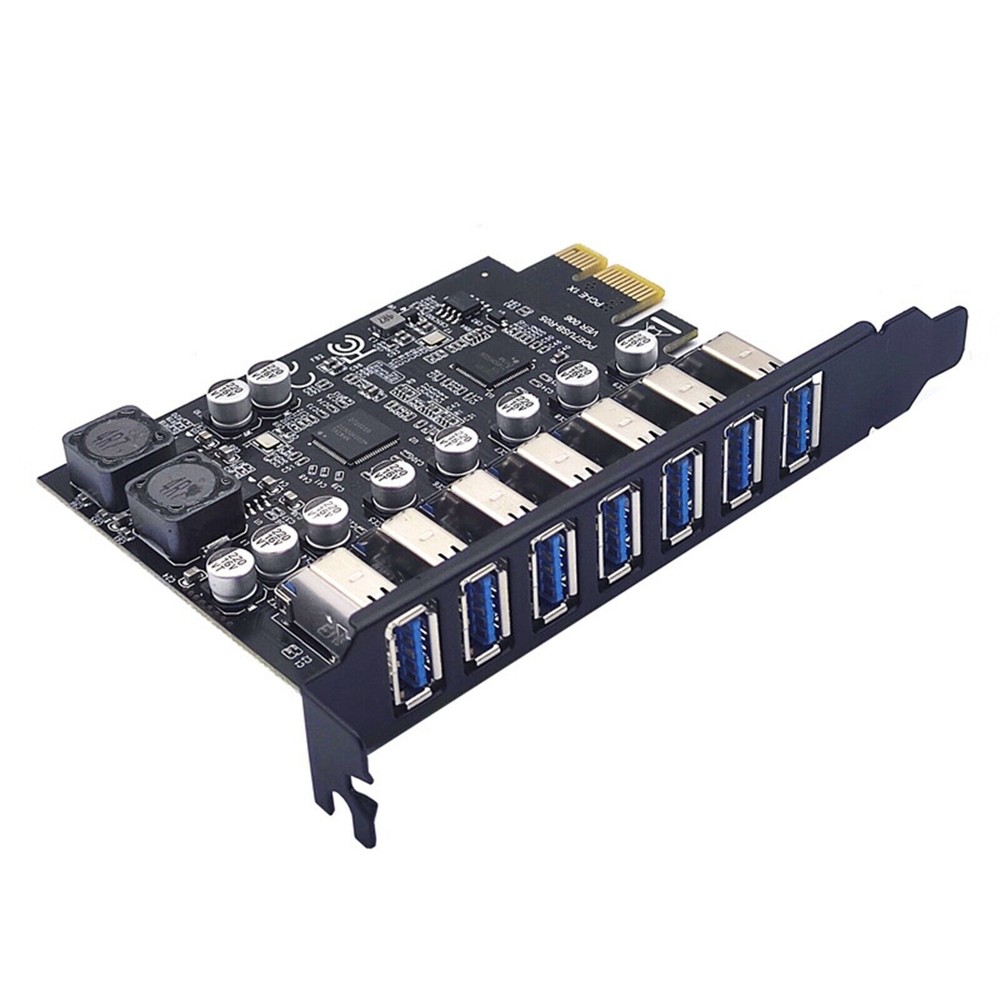 USB3.2 PCI-E Expansion Card Adapter 7 Ports Hub Adapter External Controller US