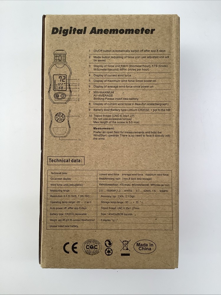 digital anemometer AOPUTTRIVER AP-876