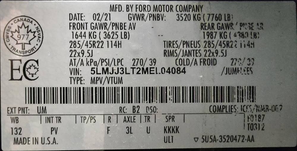 Camera/Projector Camera Windshield Mounted Fits 18-22 NAVIGATOR 1548104