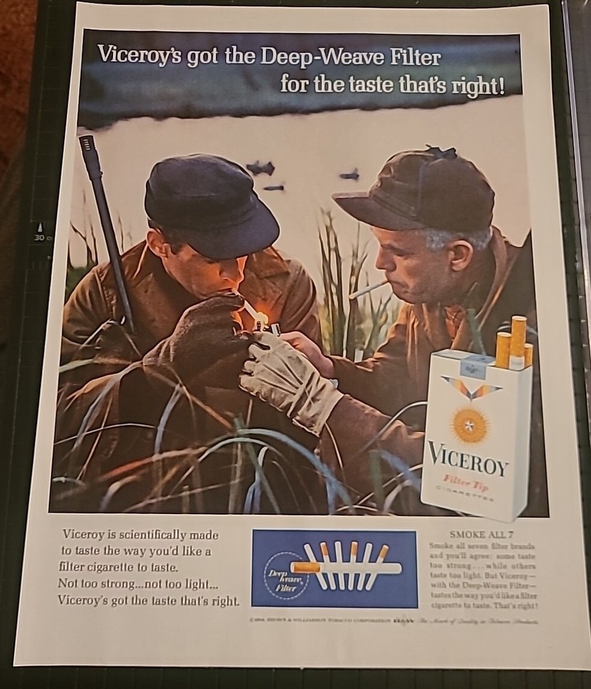 Viceroy Cigarettes Print Ad Advertisement 1964 10x13