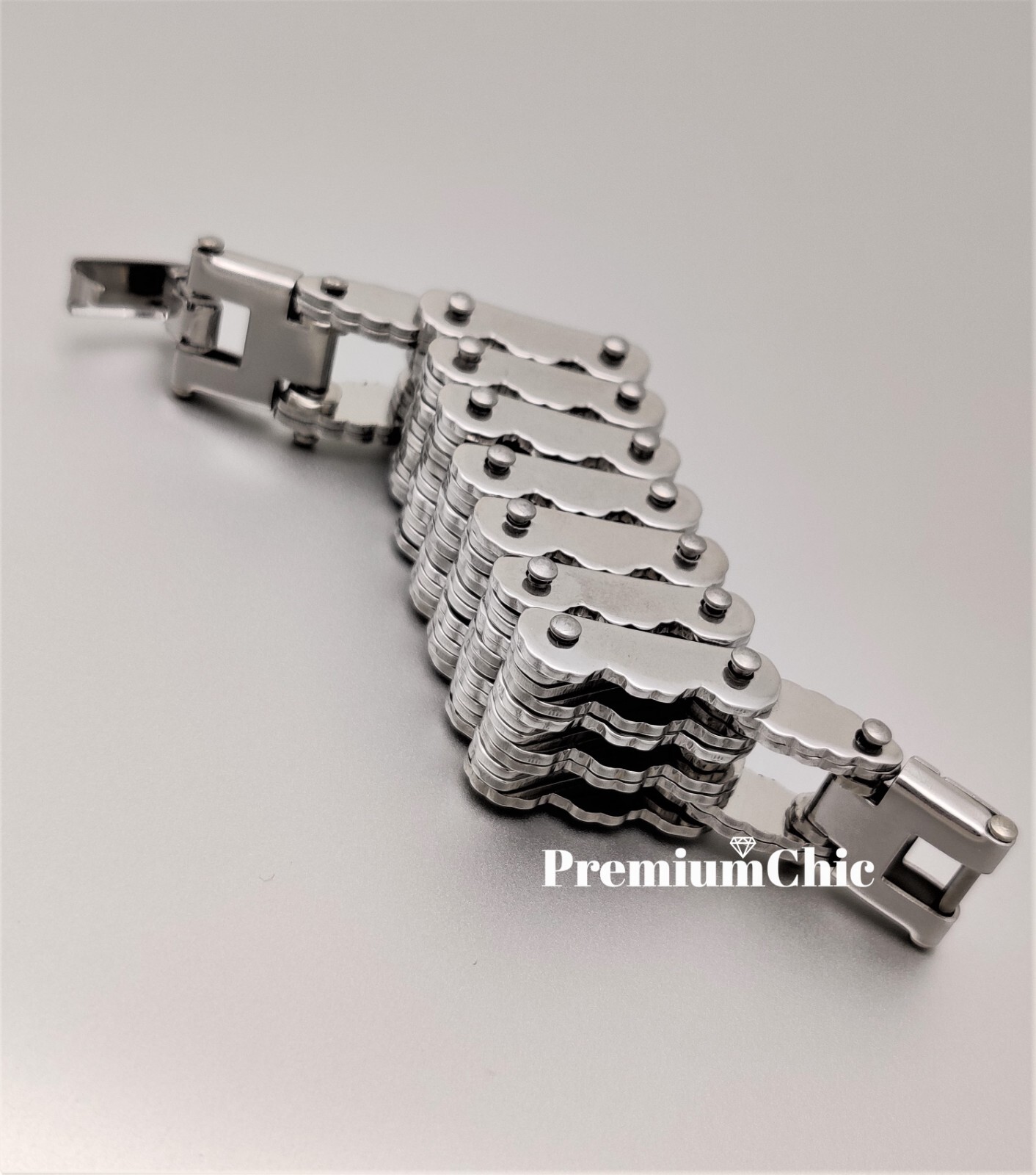 SOLID Stainless Steel Motorcycle Bike Chain Design Bracelet Men's Jewelry 16MM