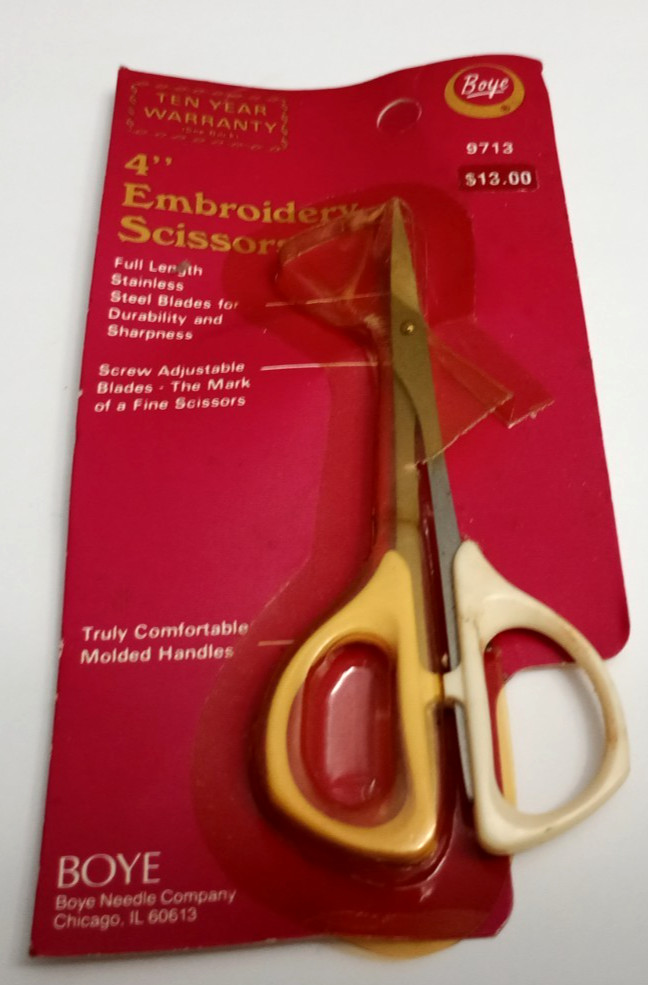 Boye NEW 4" EMBROIDERY SCISSORS with ADJUSTABLE BLADES & Comfortable Handles!