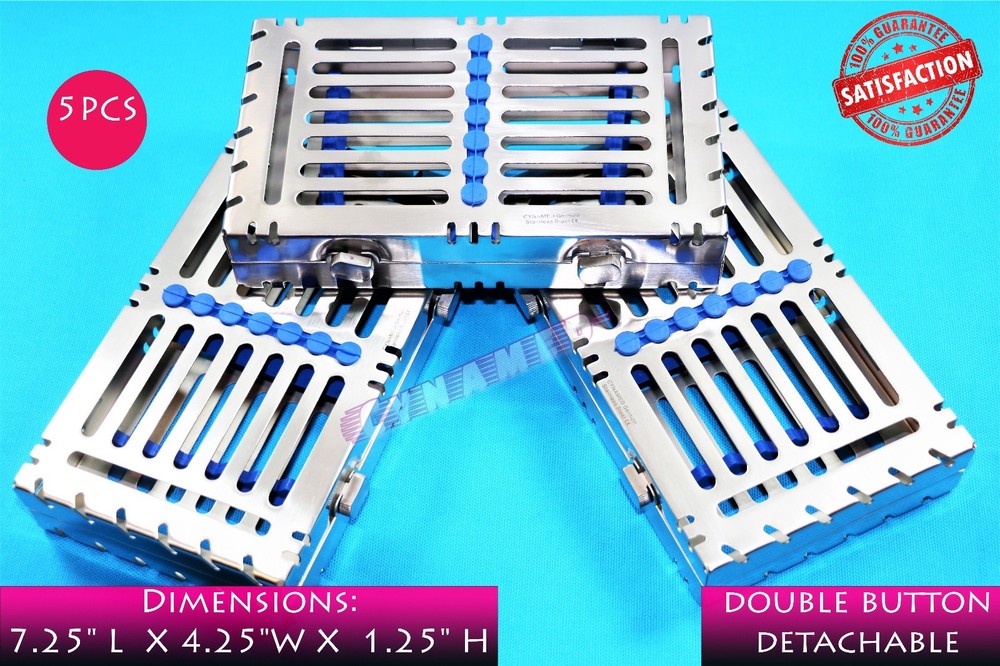 AUTOCLAVABLE DETACHABLE STERILIZATION CASSETTE FOR 7 INSTRUMENTS GERMAN PREMIUM
