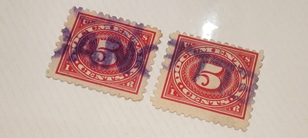 USED DOCUMENTARY. 5 Cents CANCELED.