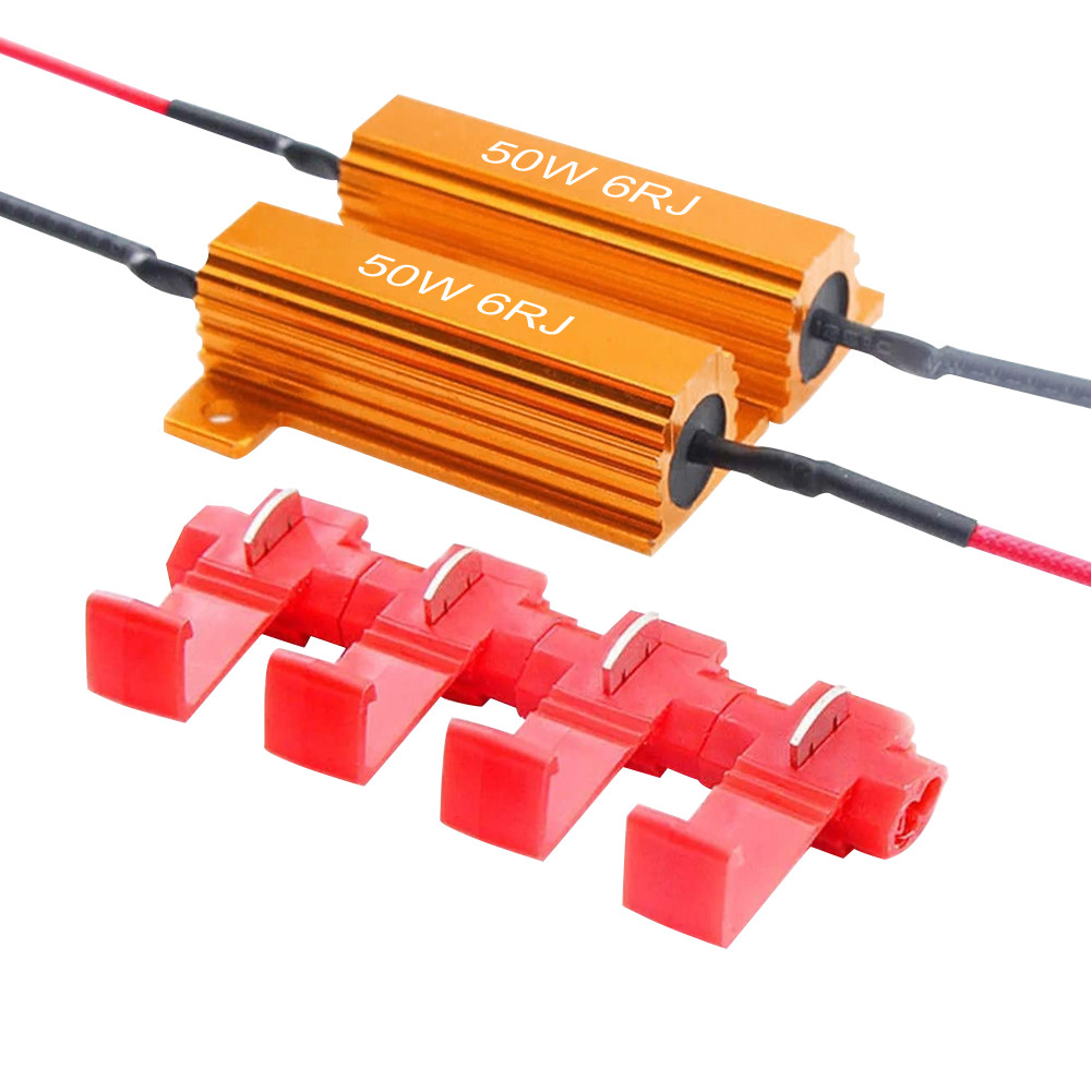 2pcs Load Resistor 50W 6RJ 6ohm LED Decoder FIX Hyper Flash Turn Signal Blinker