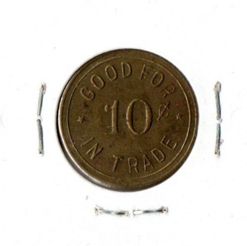 Wellfleet Nebraska - Luschen's Billiards - 10 cent trade token