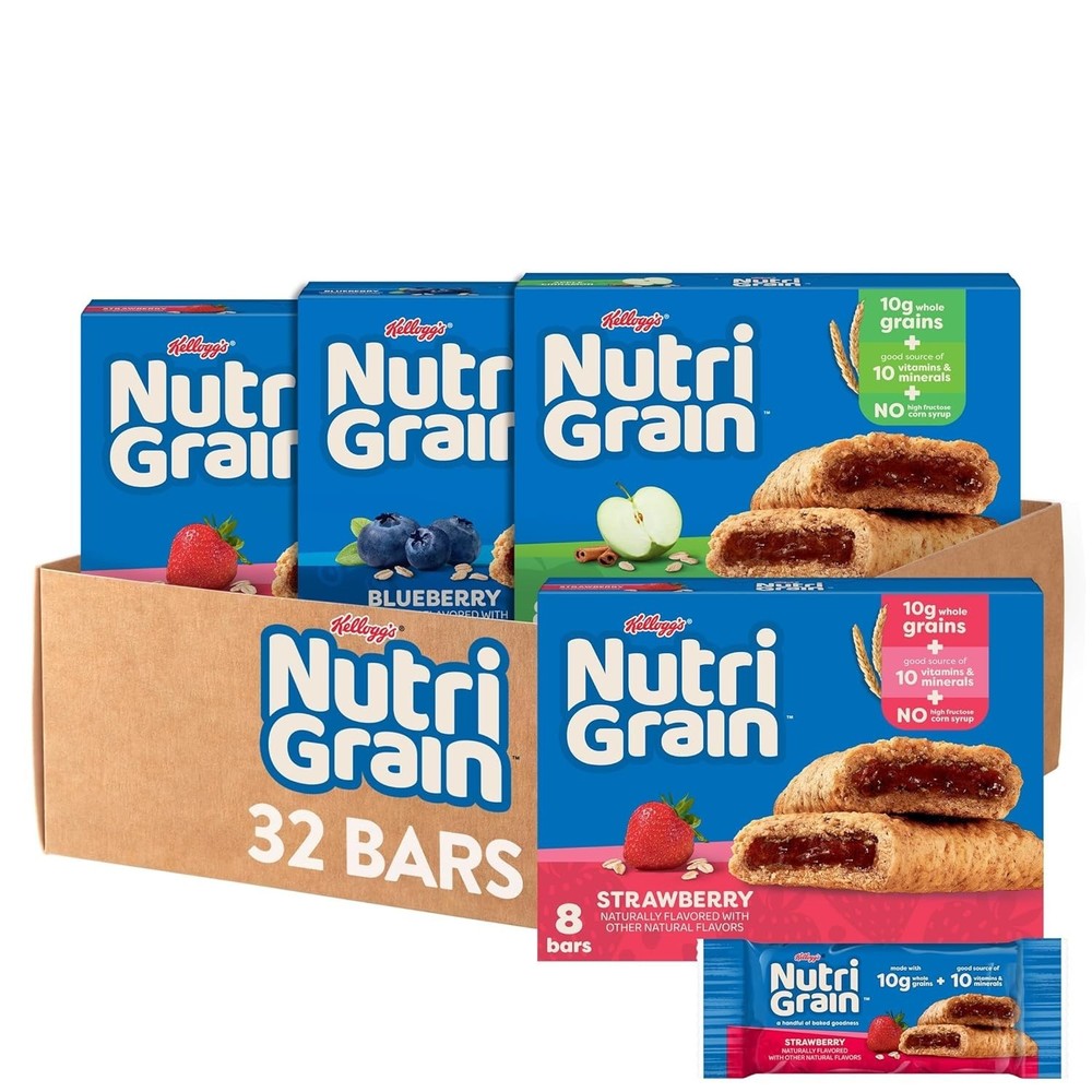Nutri-Grain Variety Pack: Complete Whole Grain Breakfast & Snack Bars