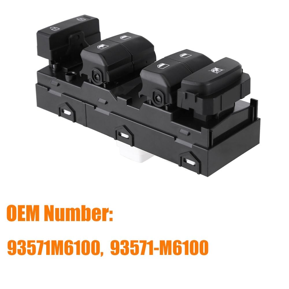 Power Window Master Control Switch Fit for 2019 2020 2021 93571M6100, Black