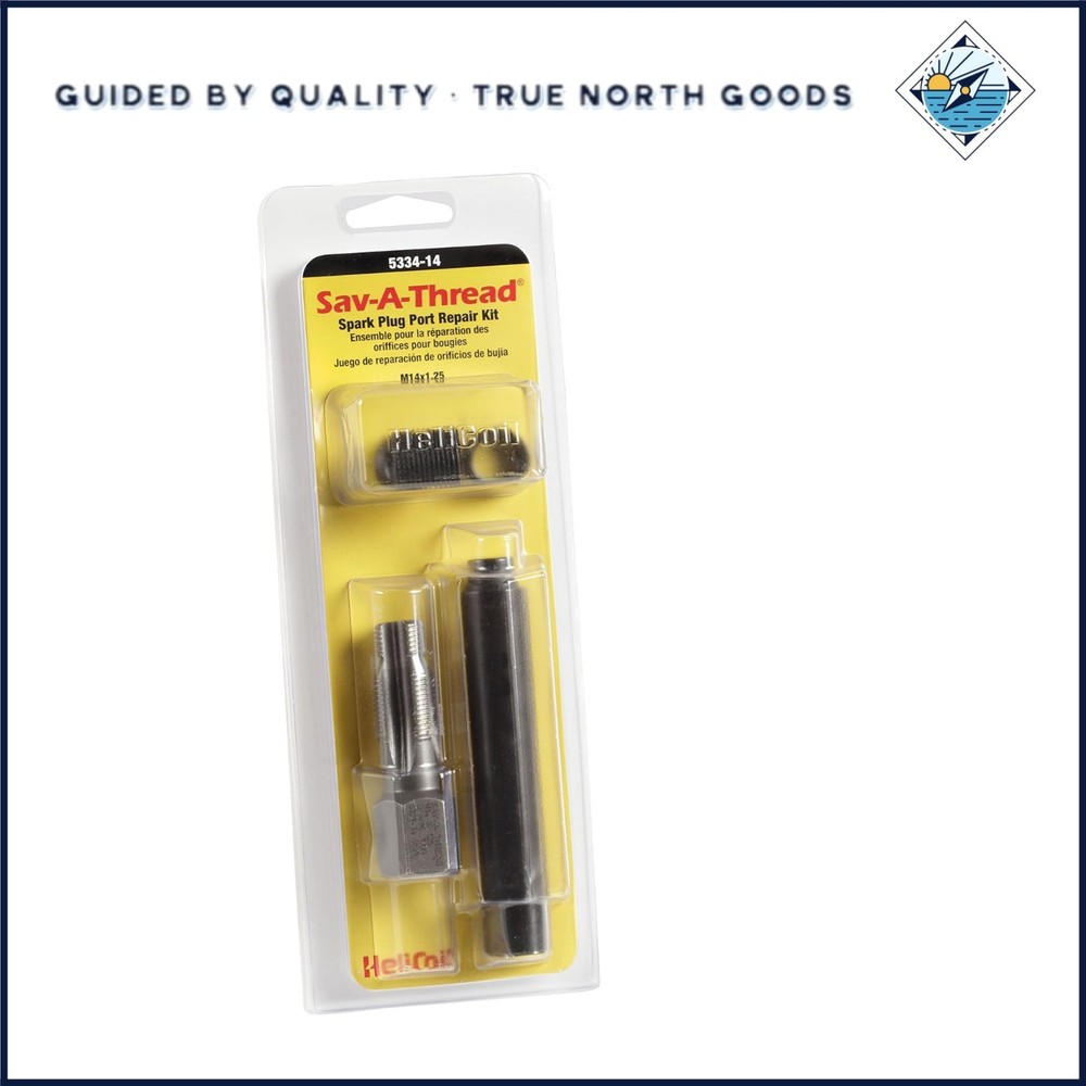 Universal Thread Repair Kit with Mechanical Locking Inserts for 14mm Spark Plugs