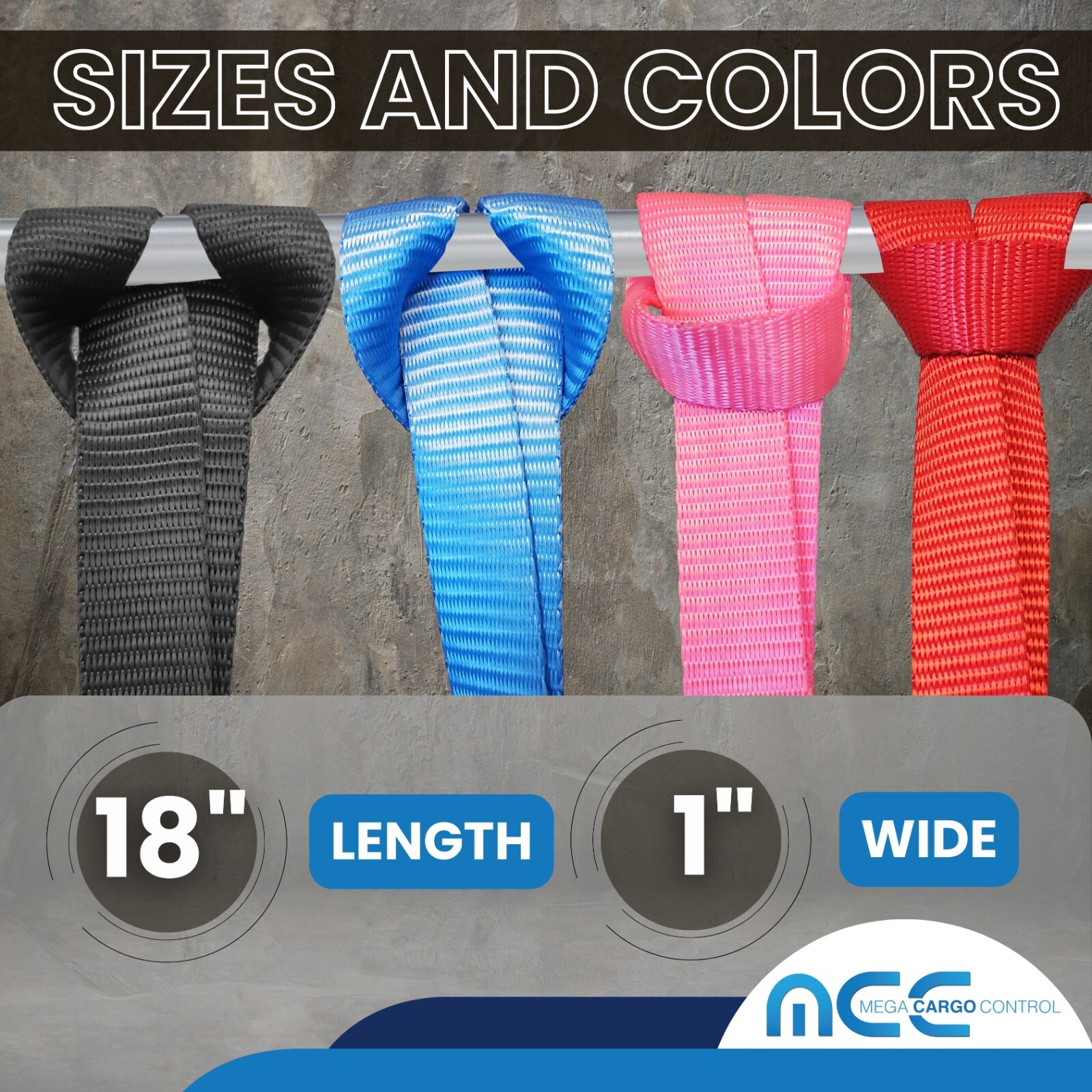 USA 8 Pack Heavy Duty 18" Soft Loop Tie Down Strap Motorcycle Dirt-Bike ATV UTV