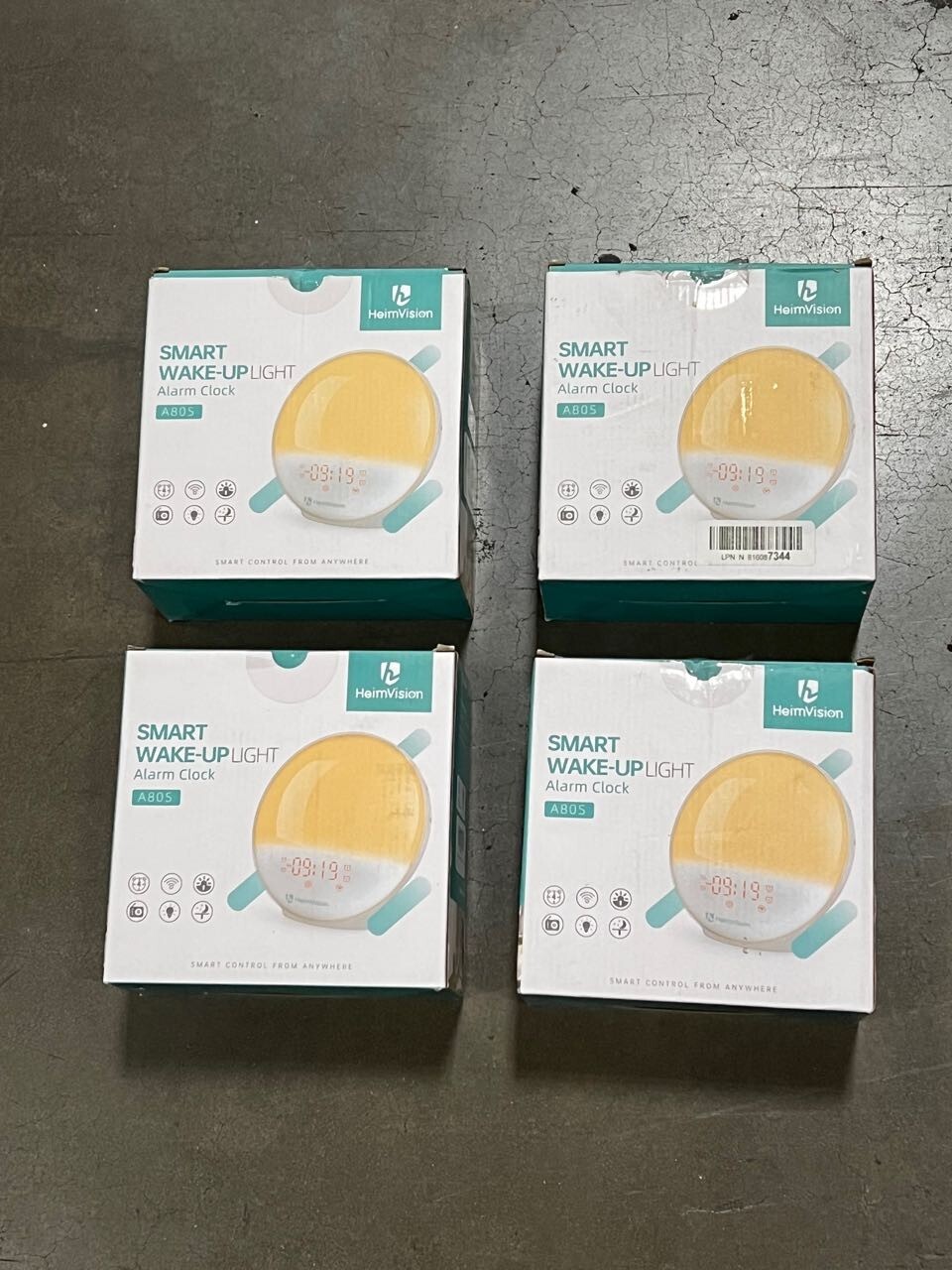 4 Pack Sunrise Smart Wake Up Light Digital Alarm Clock A80S Nature Sounds Alexa