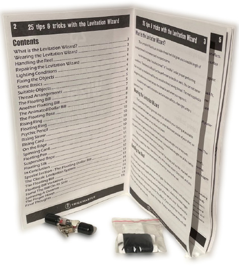 LEVITATION WIZARD DEVICE 25 Magic Tricks Kit ITR Invisible Floating Thread Bill