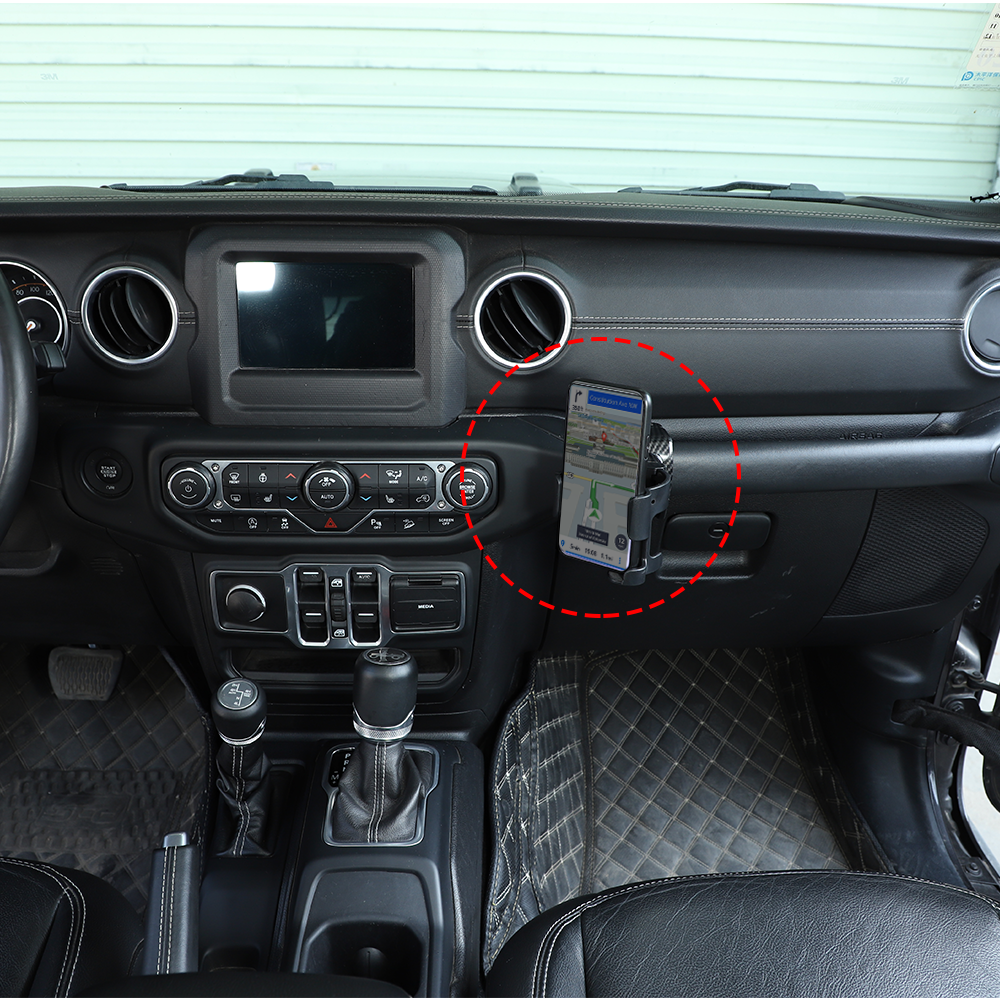 Multi-Function Phone Mount Cup Holder Stand Bracket For Jeep Wrangler JL 2018+
