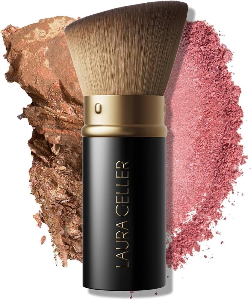Authentic Laura Geller Retractable Angled Kabuki Brush with Convenient Cap