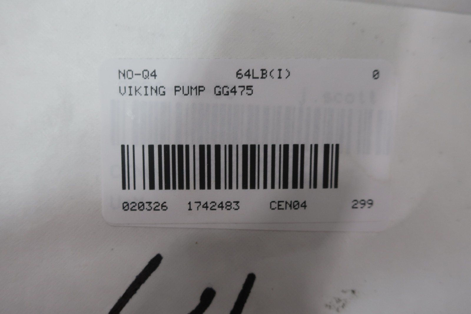 Viking Pump GG475 Hydraulic Gear Pump 2hp 230/460v-ac