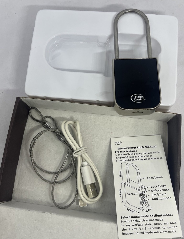 Habit Control 🔒 Metal Timer Lock Smart Padlock Unlocks Only When The Times 🆙