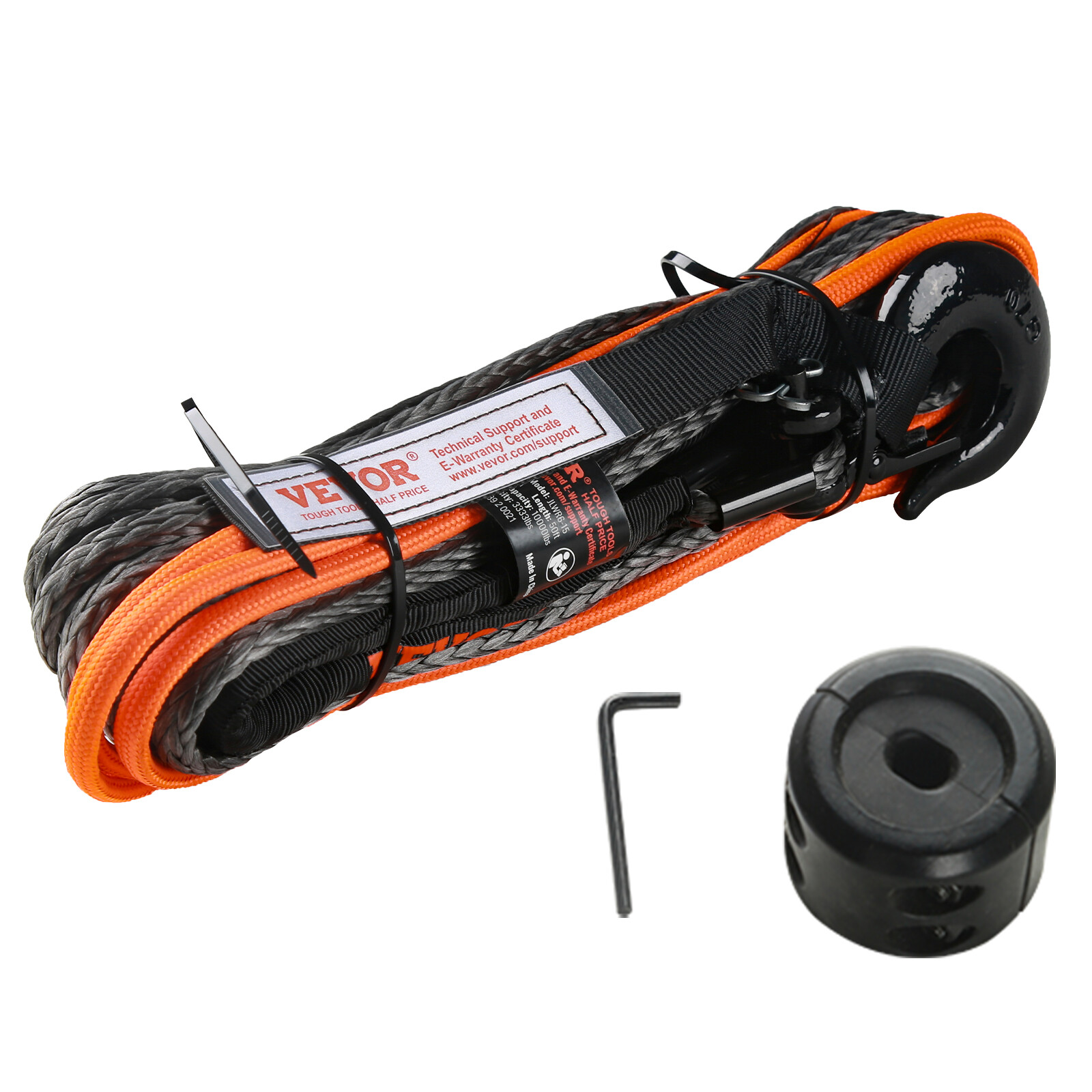 VEVOR Synthetic Winch Rope Winch Line Cable 1/4" x 50' 10000 lbs for ATV UTV