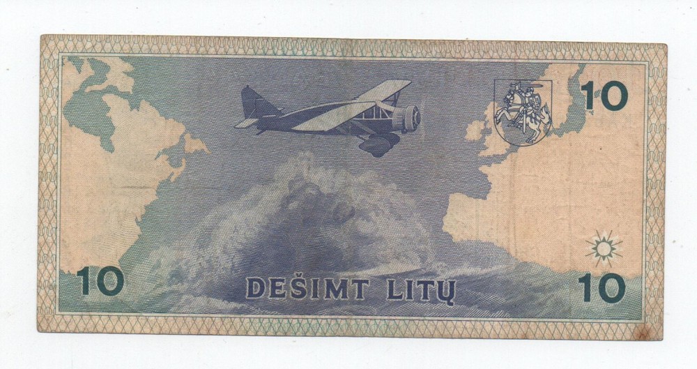 LITHUANIA 10 LITU 1993 PICK 56 LOOK SCANS