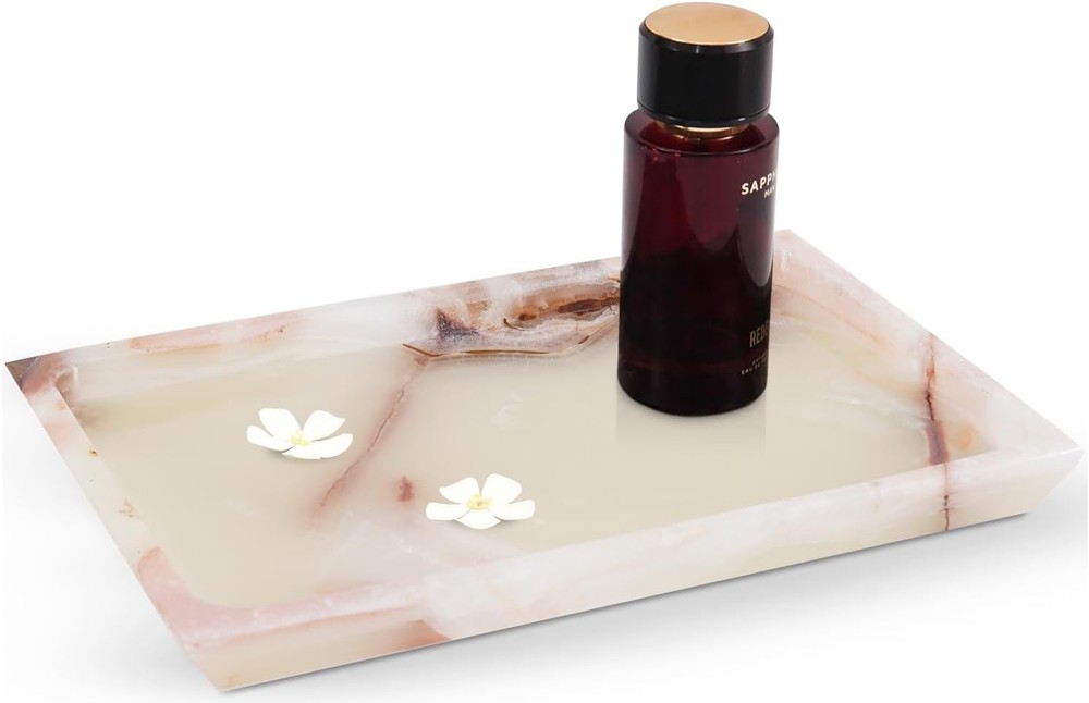 Marble Rectangle Serving Tray 12" Inches Handmade Serving Platter Kitchen Green