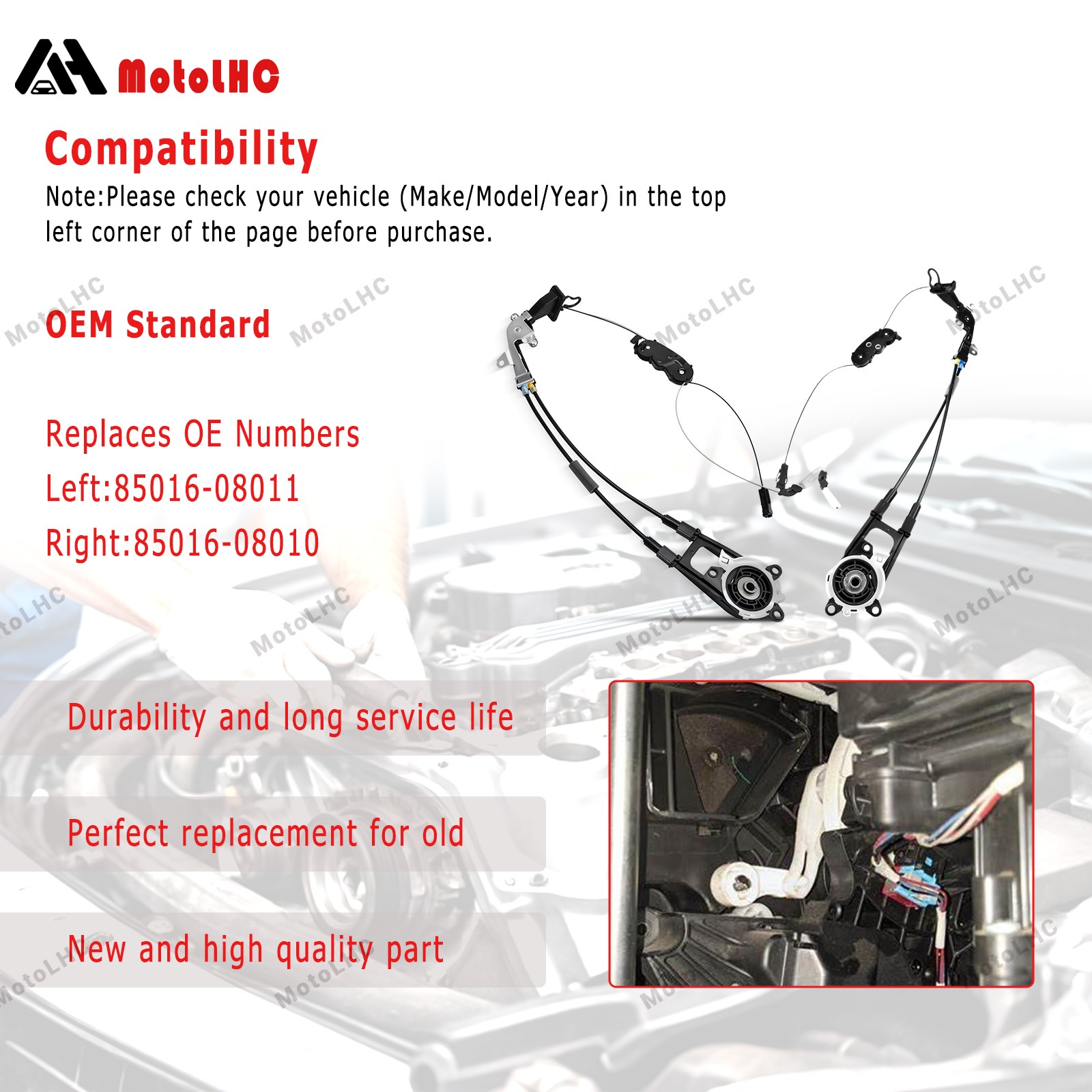 FOR TOYOTA SIENNA 2011-2020 DRIVER &PASSENGER SLIDING DOOR CABLE 85016/85015