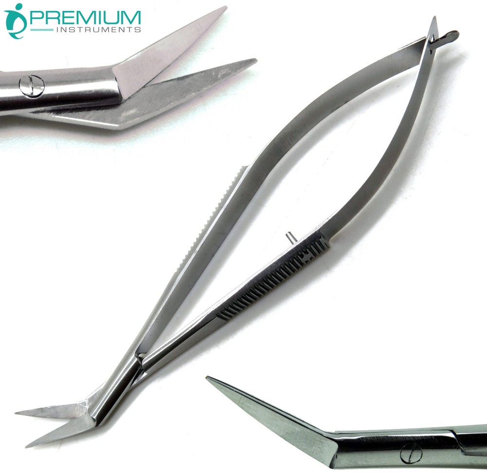 3× Castroviejo Angled Scissors Sharp/Sharp 4.75" Sqeeze Spring Micro Instruments