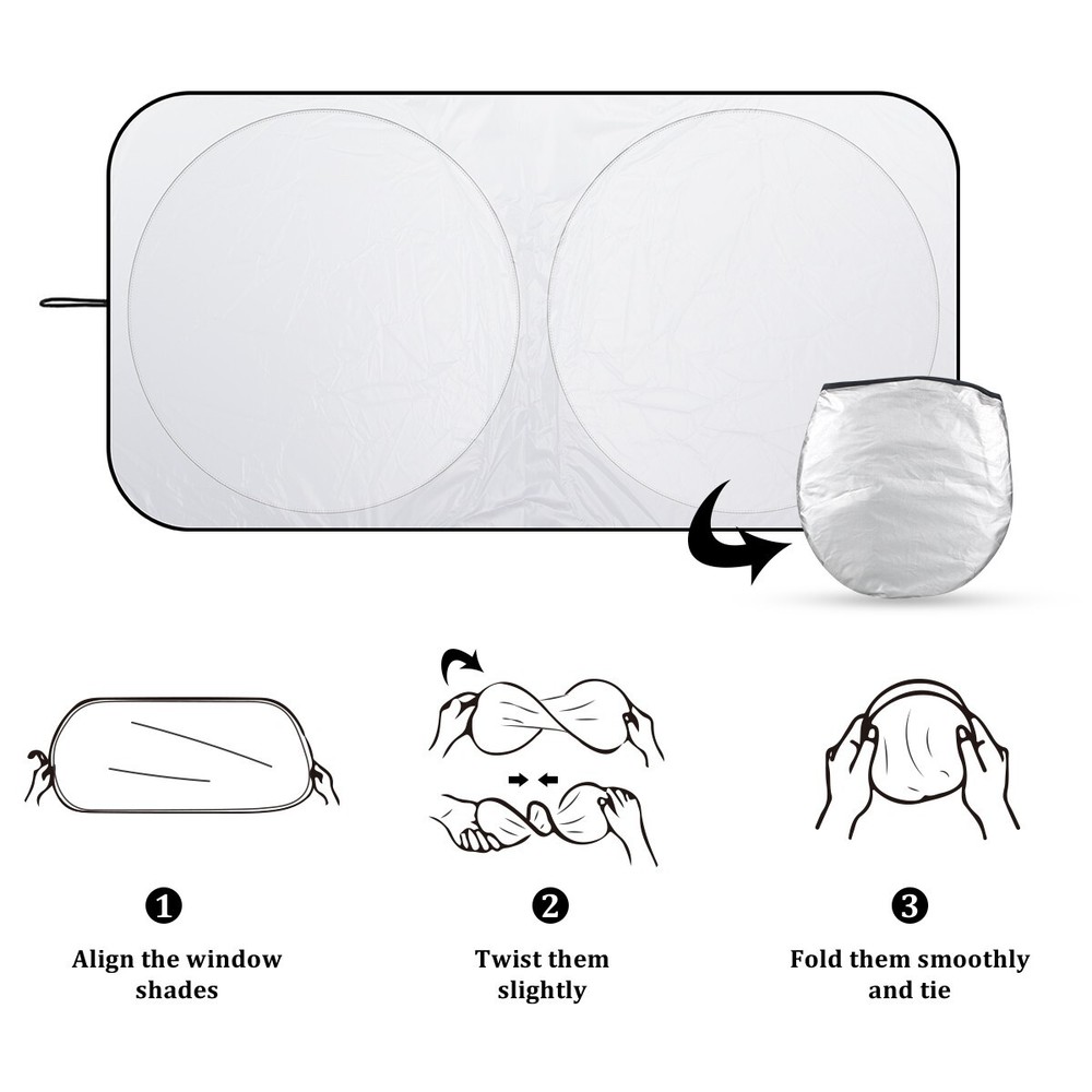 Car Windshield Sun Shade Foldable UV Heat Blocking Front Window Protector