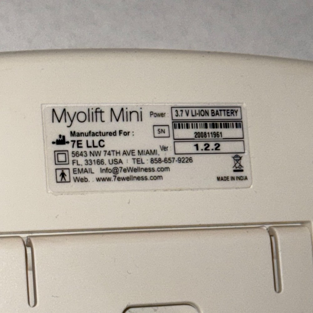 7E MyoLift Mini True Microcurrent Device Face Lift Anti-Aging w/ 3 Masks EUC