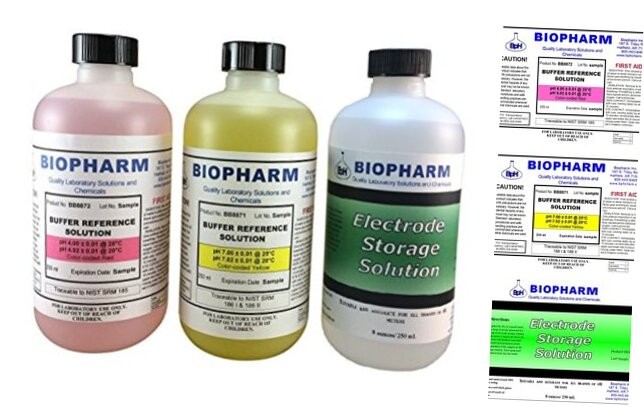 pH Buffer Calibration Solution 3-Pack: pH 4.00 Buffer, pH 7.00 Buffer, and