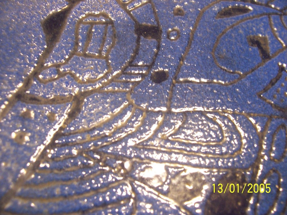 Unique Abstract Enamel On Copper Plate
