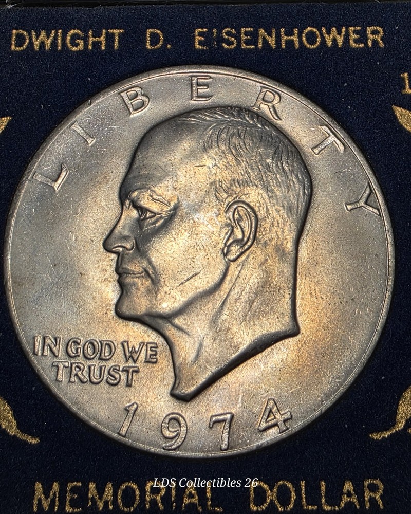 Uncirculated 1974 Commemorative $1 Eisenhower Dollar In Hard Case