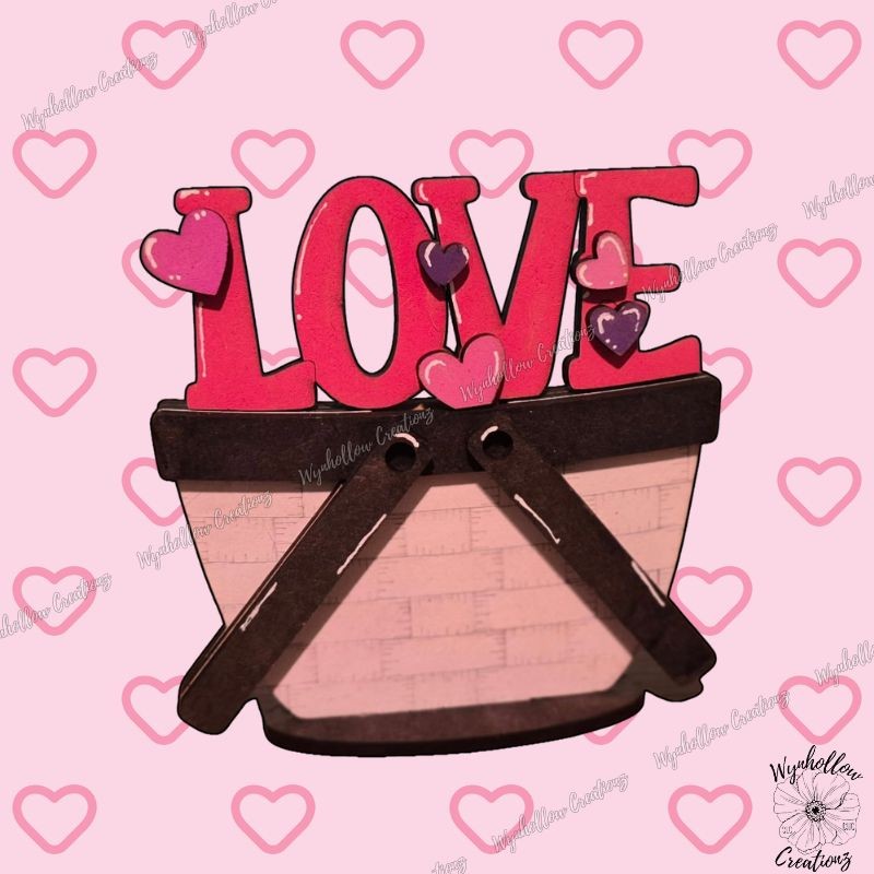 Love Letters with Hearts Interchangeable Basket Insert (Small only)