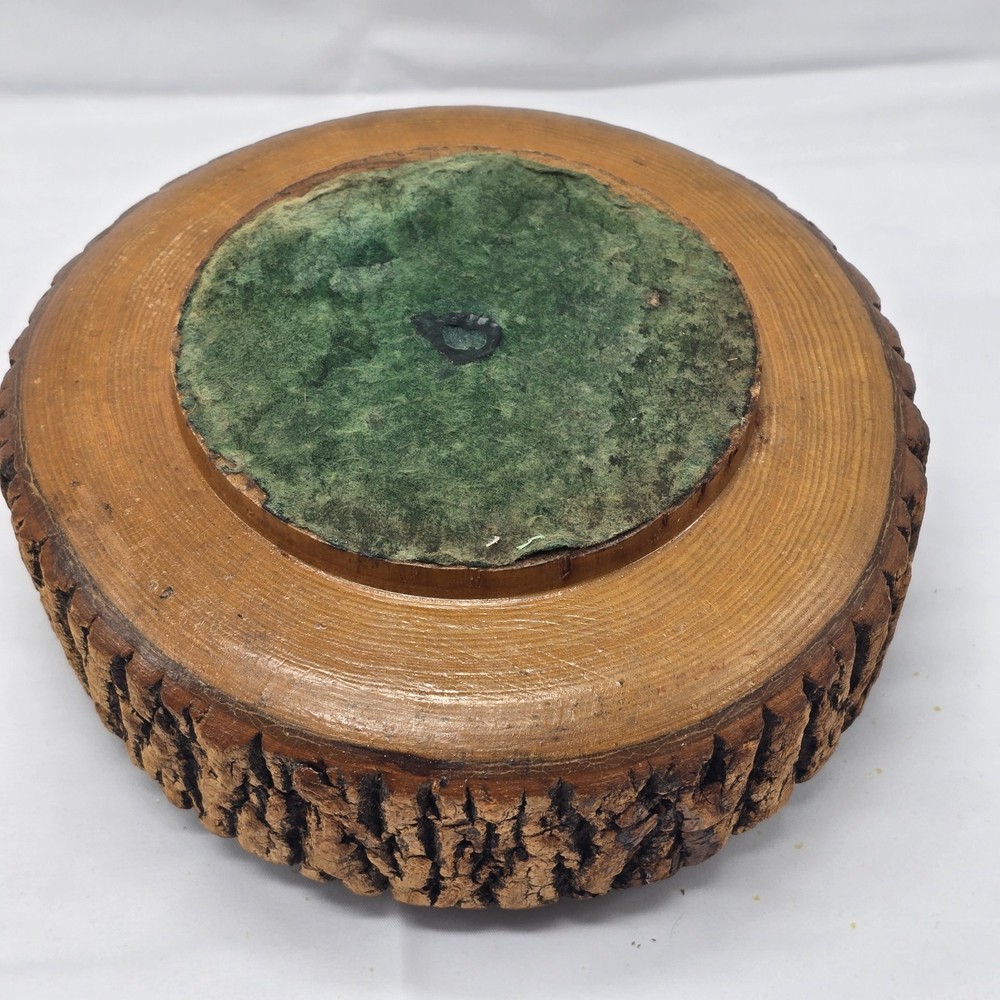 Vintage 8 Piece Nut Bowl Rustic Live Edge Tree Bark Set with Nutcracker & Picks