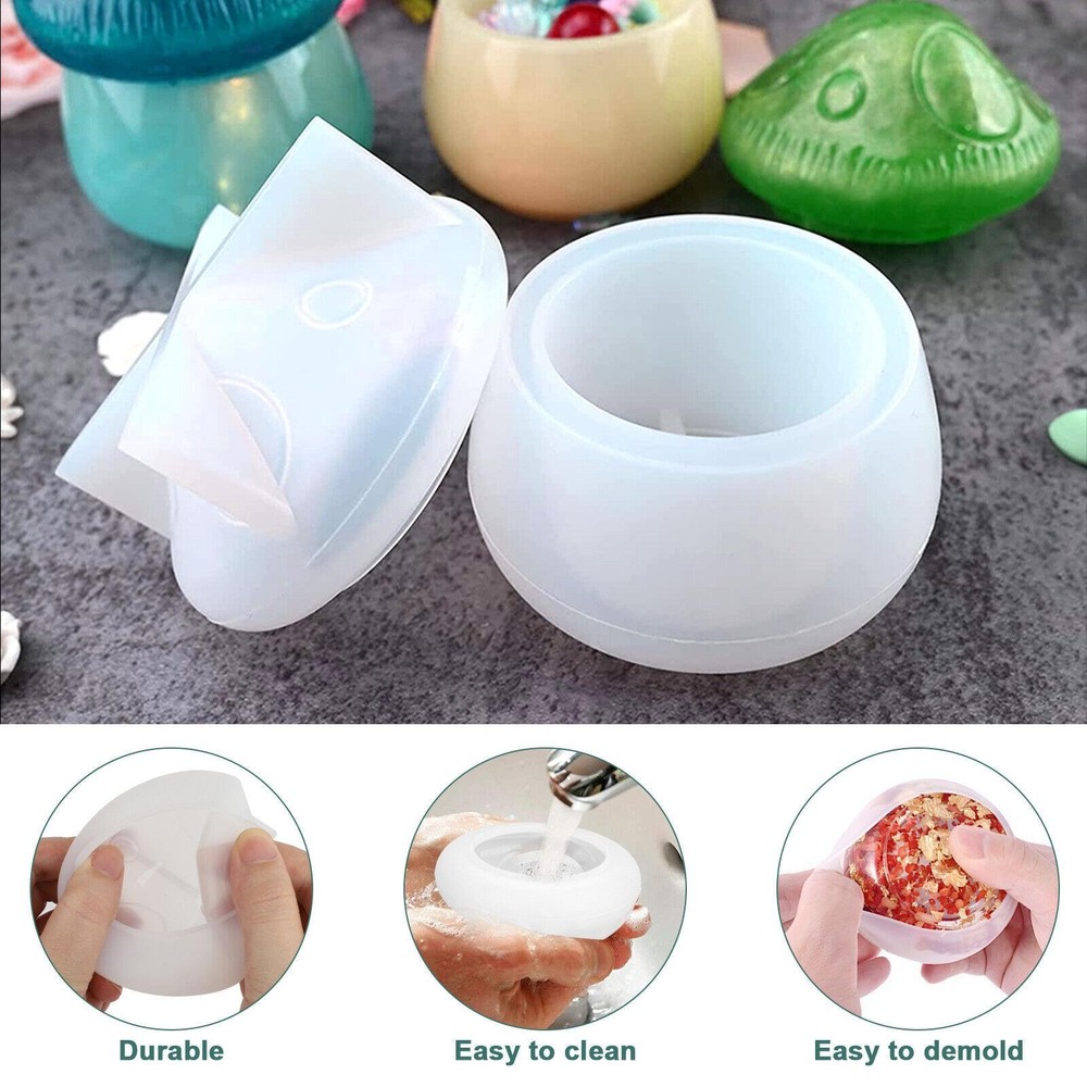Mushroom Storage Box Epoxy Silicone Resin Casting Mold Craft Moulding Tools d