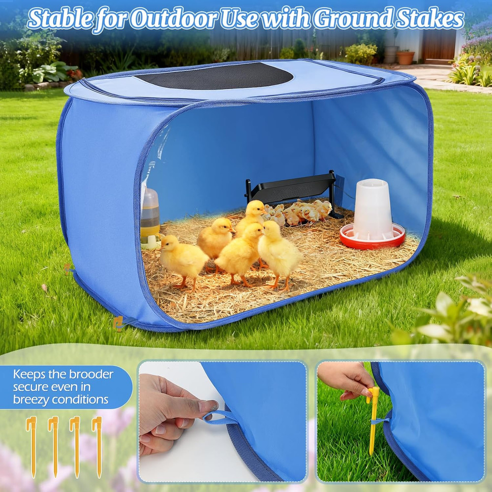 Chicken Brooder Box for Chicks, Pop Up Chick Brooder Kit with Clear Window, Wate