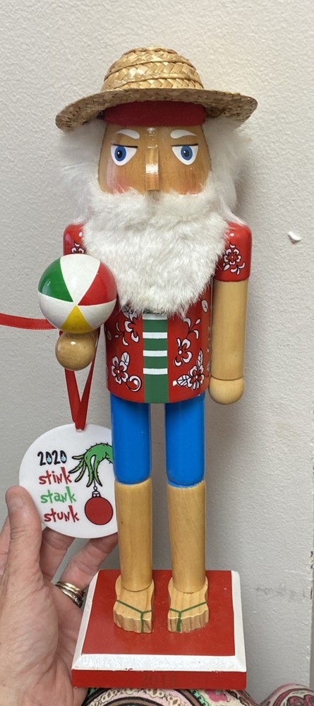 2020 Threshold Summer Santa Nutcracker Beach Ball Grinch Ornament 13" Tall