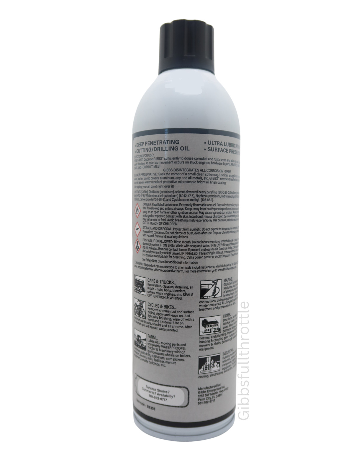 Gibbs Brand Lubricant (12-12oz cans, one case)