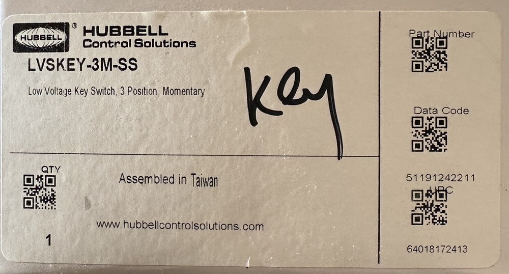 (NEW) HUBBELL # LVSKEY-3M-SS