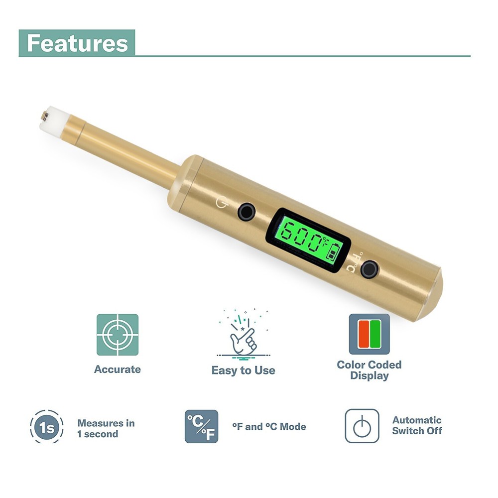 Gold Limited version Quartz thermometer, 0-999F, with extra sensor, RGB backlit