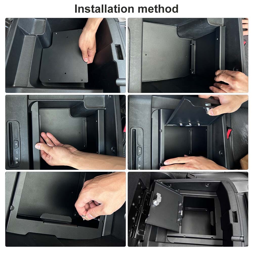 LOCKABLE CONSOLE STORAGE VAULT SAFE BOX CASE WITH KEY FOR DODGE RAM 1500 2009-18